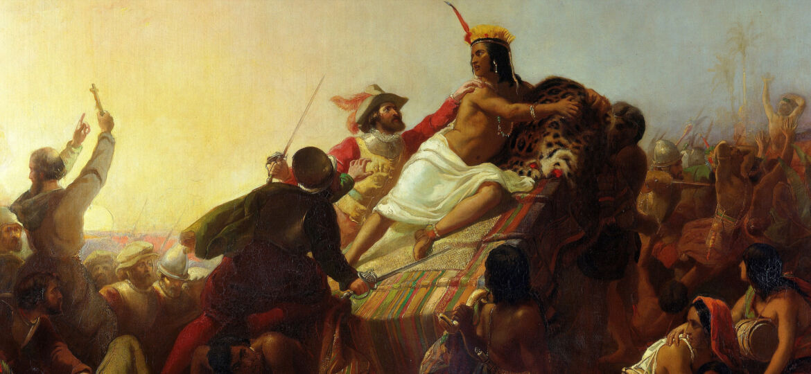 "Pizarro Seizing the Inca of Peru" by John Everett Millais