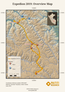 Paititi Research - Map of the Expedition 2019, Cusco, Peru